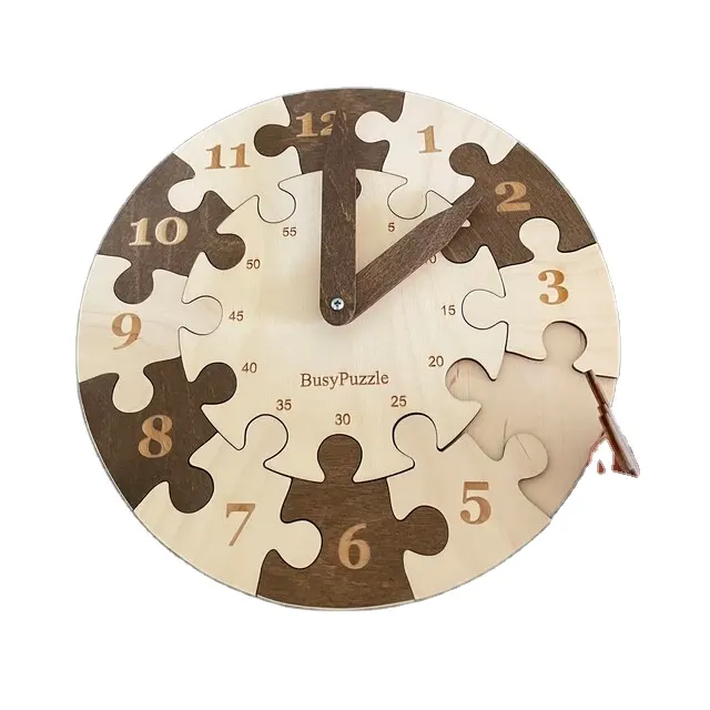 Best selling other Educational toys Learn To Tell Time Clock Wooden Learning Time clock Puzzles for kids Teaching Tool