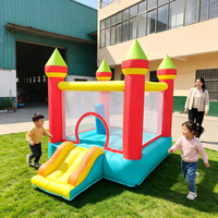 Château gonflable pour enfants à usage domestique avec toboggan et souffleur, en tissu Oxford, pour jouer à l'intérieur ou dans le jardin