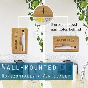 Sac poubelle en bambou porte-sac distributeur de sac poubelle organisateur de distributeur pour cuisine - Product Image 3