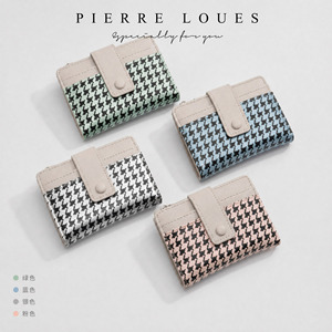 Pierre Loues Houndstooth Short <b>Wallet</b> For Women With Coin Purse <b>RFID</b> <b>Blocking</b> Small Size - Product Image 2