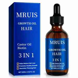 Aceite de ricino profundamente nutritivo para crecimiento rápido del cabello, aceite de ricino Natural orgánico para el cuidado de la barba, reparación de <span class=keywords><strong>pestañas</strong></span>, suero de aceite para el crecimiento del cabello para hombres y mujeres - Product Image 1