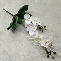 Anggrek Phalaenopsis Buatan Sentuhan Realistis Grosir Dua Belas Tangkai untuk Dekorasi Rumah, Pernikahan, dan Pesta