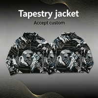 Vestes en tapisserie vintage personnalisées, col rabattu haute précision, vêtements pour hommes, veste en jacquard tissé à fermeture éclair pour hommes