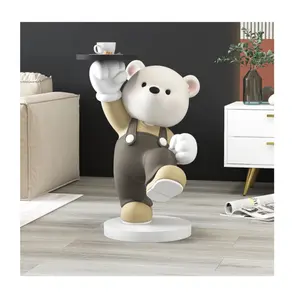 2023 Atacado casa decoração tamanho vida dos desenhos animados bonito urso Estátua Escultura interior diy casa decoração