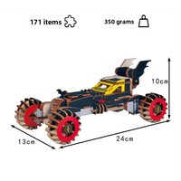 Nouveau Puzzle 3D en Bois Batman Chariot Personnalisé Transfrontalier, Création Artisanale DIY, 340x210x9mm, Emballage en Sac Filet
