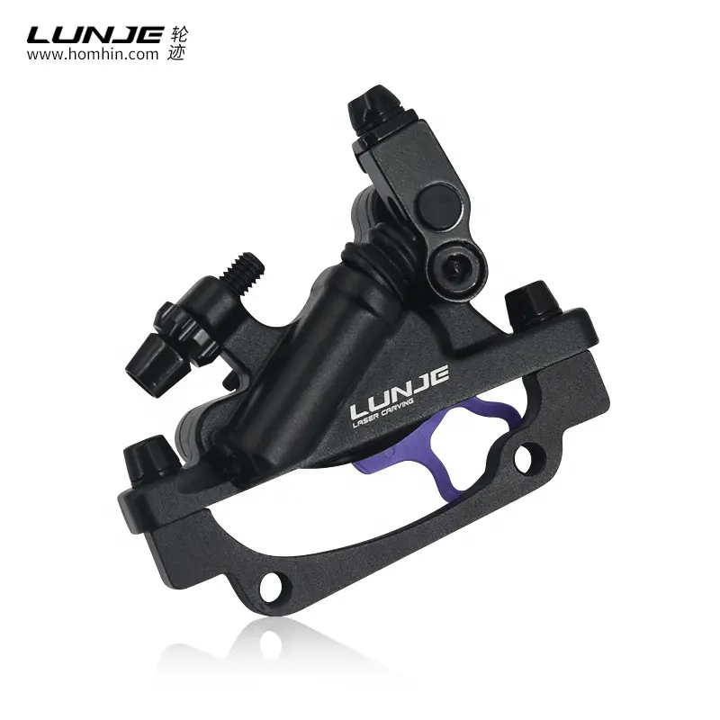 LUNJE Bicycle Line Pulling Oil Brake For MTB Mountain Road Bike Front Rear Hydraulic Disc Brake Calipers