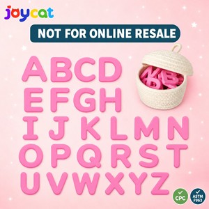 Joycat Set di 26 Lettere dell'<span class=keywords><strong>Alfabeto</strong></span> Magnetiche in Silicone Rosa, Magneti per Frigorifero ABC, Giocattolo Educativo Montessori con Cestino Portaoggetti - Product Image 1