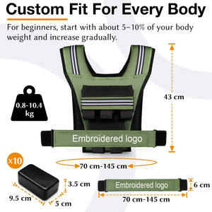 سترة أوزان بالجملة عالية الجودة قابلة للتعديل مخصصة للتدريب الرياضي للجنسين 10 كجم 12 كجم 16 كجم 20 كجم 30 كجم - Product Image 2