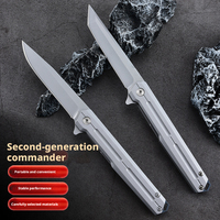 Couteau de survie pliable en acier inoxydable - Lame EDC de 20 cm de longueur totale, qualité industrielle, épaisseur de 2,8 mm, outil de bricolage pour l'extérieur