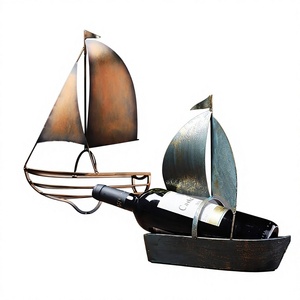 Villa and Farmhouse Decoration Luxurious Boat Shape Wine Holder Classic Design Decorative Wine Rack Single Bottle Holding Stand - Product Image 4