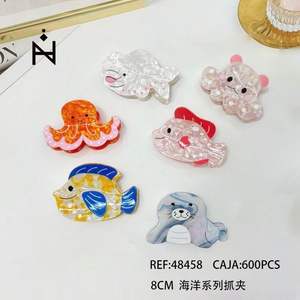 Fermagli per capelli Nini Ocean Series da 8 cm con design di animali marini a forma di cartone animato per bambini e ragazze - Product Image 1