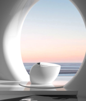 Luxe intelligent monobloc en céramique salle de bain toilette télécommande siphonique laveuse automatique luxe flottant monté au sol