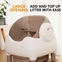 Bac à litière intelligent pour chat de grande capacité 76L, design anti-pincement multi-couches, nettoyage automatique à une touche, toilette automatique pour chat