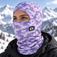 Penutup Kepala Anti Angin untuk Olahraga Luar Ruangan, Masker Wajah Balaclava dengan Logo Merek Kustom, Grafis Camo, Cetak Sublimasi Seluruh Permukaan, Logo Karet, Masker Ski