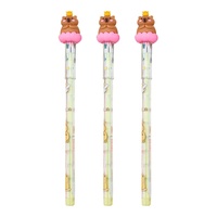 Mignon Crayon Créatif HB en Forme de Tête de Capybara 3D, Corps en Plastique Non-Affûté, Multi-Segments, Effet Goutte d'Œuf, Fournitures Scolaires pour Étudiants