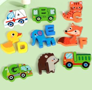 Rompecabezas de Madera con Letras del Alfabeto, Juguetes Educativos Montessori para Niños de 3 a 5 Años, Juego de Emparejamiento de Animales y Letras - Product Image 1