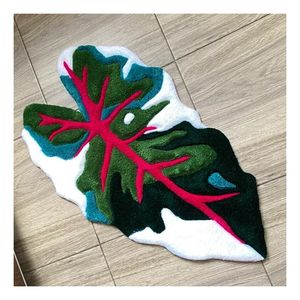 Increíble <span class=keywords><strong>centro</strong></span> <span class=keywords><strong>de</strong></span> <span class=keywords><strong>mesa</strong></span> Alfombra con mechones Manta Alfombra tropical personalizada Sala <span class=keywords><strong>de</strong></span> estar Decorar Planta Hoja Hogar Alfombra con mechones - Product Image 2