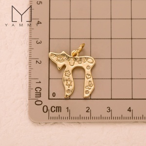 Yammy YLJ056 Collana con Ciondolo Placcato Oro alla Moda, Simbolo <span class=keywords><strong>Ebraico</strong></span> Chai, Charm <span class=keywords><strong>Alfabeto</strong></span> <span class=keywords><strong>Ebraico</strong></span> della Vita per Creazione di Gioielli - Product Image 6