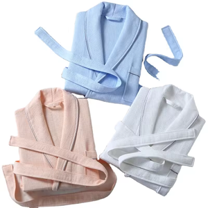 100% Cotton Premium Diamond <strong>Waffle</strong> Bath <strong>Robes</strong> for Luxury Hotel - Product Image 3