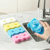 Esponja de Limpieza Ergonómica Ondulada de Melamina Nano con Espuma Incorporada, Estropajo Multiusos para Limpieza Diaria del Hogar