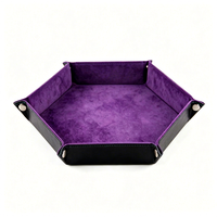 Boîte de rangement pour dés hexagonale en cuir PU personnalisable, nouveau style, pour accessoires de jeu TCG