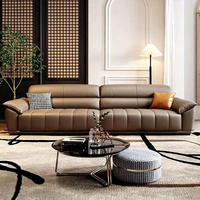 Königliches Sofa Luxuriöses Modernes Möbelset aus Vollnarbenleder für das Wohnzimmer
