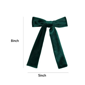 Lazos <span class=keywords><strong>de</strong></span> <span class=keywords><strong>terciopelo</strong></span> <span class=keywords><strong>de</strong></span> 5 pulgadas para el cabello, lazos <span class=keywords><strong>de</strong></span> <span class=keywords><strong>terciopelo</strong></span> verde oscuro para Navidad, pinzas <span class=keywords><strong>de</strong></span> cocodrilo, pasadores, accesorio decorativo para atuendos <span class=keywords><strong>de</strong></span> invierno - Product Image 5