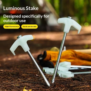 Outdoor Camping Luminous Steel Stakes 25cm Windproof <b>Tent</b> Pegs For <b>Canopy</b> Beach Wooden Deck Large <b>Tent</b> Fixed Ground Nails - Product Image 2
