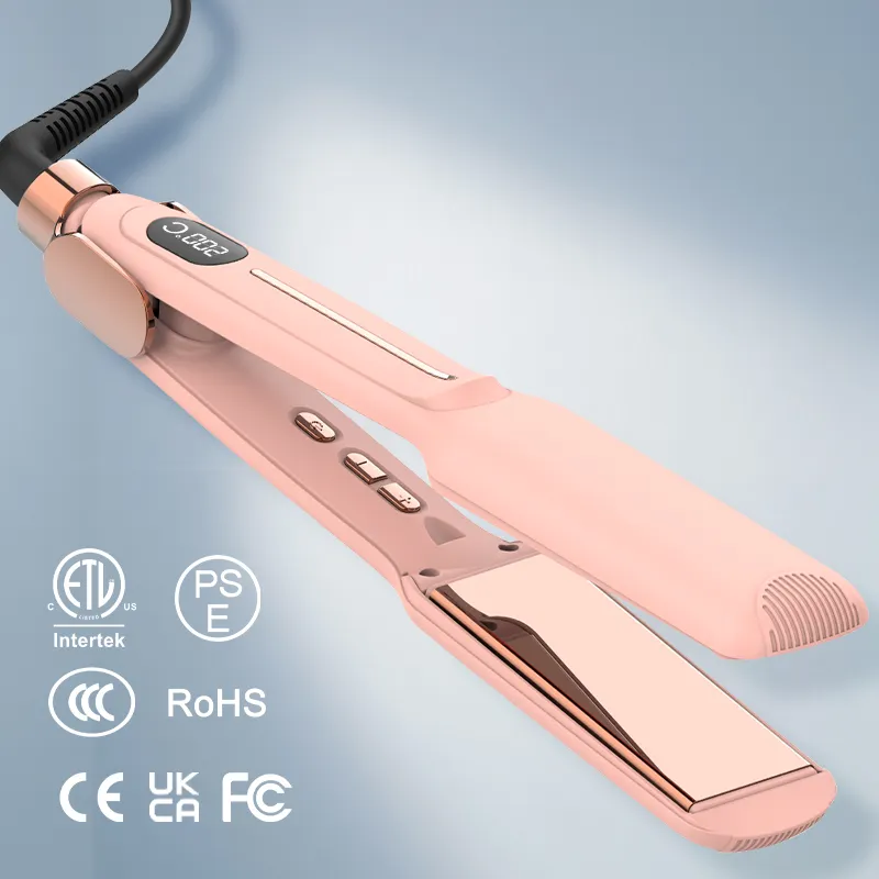 Professional 2 in 1 Perfect Hair Straightener Smooth Brilliance Ceramic Flat Iron 1.75 inch wide Hair Straightener and Curler