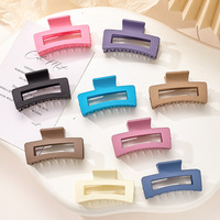 Pince à cheveux rectangulaire en plastique mat de couleur unie, style doux pour les filles, accessoire de cheveux tendance, pince à cheveux