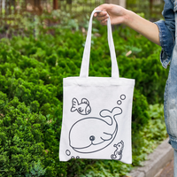 Sac fourre-tout en toile de coton réutilisable écologique Mini sac à provisions Graffiti bricolage avec impression de logo personnalisé pour les fêtes d'enfants Goodies