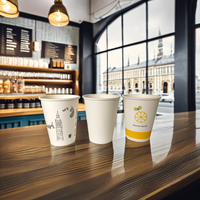 Gobelets en papier jetables modernes avec motifs multiples Tasse à café en papier au design à paroi unique Tasse à café en papier avec logo personnalisé