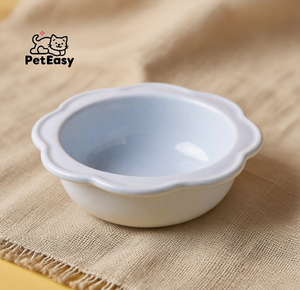 2025 diskon besar dudukan akrilik berbentuk bunga Anti-tip hewan peliharaan kucing dan anjing penggunaan ganda keramik mangkuk Tunggal - Product Image 6