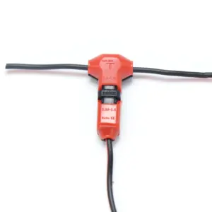Hoge Kwaliteit T Vorm Nieuwe Lock Flap Stijl Mooie Rode Soldeerloze Wire Joint Quick Splice Wire Terminal Connector