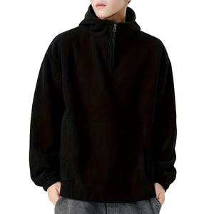 ผู้ผลิตออกแบบโลโก้ตามสั่ง มีกระเป๋า ซิปครึ่งตัว รับผลิตเสื้อฮู้ดดี้สตรีทแวร์คุณภาพสูงจากโรงงาน ฮู้ดดี้โอเวอร์ไซส์สำหรับผู้ชาย - Product Image 4