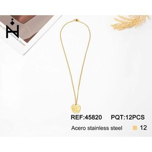 Collana con Ciondolo a Forma di Lettera H alla Moda, in Acciaio Inossidabile Placcato Oro, Catena Minimalista a Serpente, Unisex per Uso Quotidiano - Product Image 1
