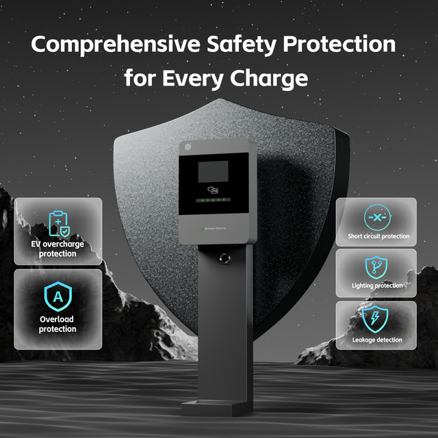 World Universal 22KW Smart Home Fast Charging Station Mennekes J1772 7KW 11KW Floor-Mounted Level 2 Wallbox New AC EV Charger