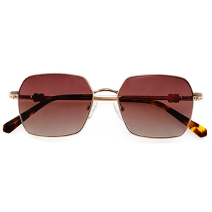 Lunettes de <span class=keywords><strong>soleil</strong></span> rétro unisexes à thé avec monture carrée en métal et verres en <span class=keywords><strong>verre</strong></span> Lunettes de <span class=keywords><strong>soleil</strong></span> carrées de créateur - Product Image 1