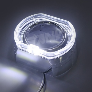 2.5 & 3 Inch White Red Yellow <b>LED</b> Angel Eyes Shrouds Housing HID <b>LED</b> <b>Projector</b> Square Covers Car Light Decorations Accessories - Product Image 3