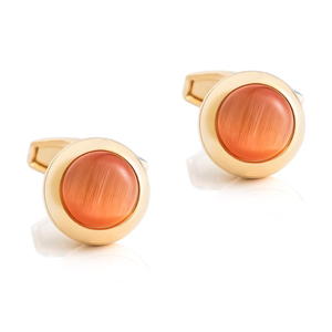 Gemelli JINJIE Promozionali per Uomo, Accessorio per Camicia da Completo, Alla Moda con Occhio di Gatto e Agata, Gemelli in Ottone per Smoking da Matrimonio - Product Image 5