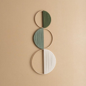 Décoration murale en corde de coton tressée à la main, design moderne, motif nature morte, 3 pièces, Art déco, utilisation intérieure 4 saisons, cadeau de décoration intérieure - Product Image 5