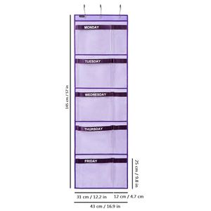 Organisateur de placard hebdomadaire en tissu pour enfants, suspendu, pour vêtements scolaires du lundi au vendredi, pour bijoux et outils - Product Image 2