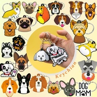 Porte-clés 2D en PVC pour chien, motif chiot mignon personnalisé, cadeau idéal pour accessoire de sac, vente en gros