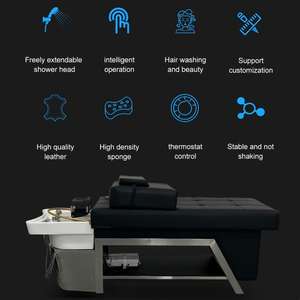 Fauteuil de lavage professionnel haut de gamme pour salon de coiffure et spa capillaire, avec fonction vapeur, structure en fer, imperméable, pour massage - Product Image 2