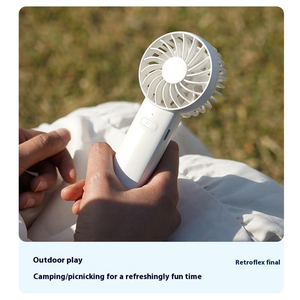 Portable <b>Mini</b> <b>USB</b> Rechargeable Handheld <b>Fan</b> Foldable Desktop Stand for Household and Outdoor with Light - Product Image 5