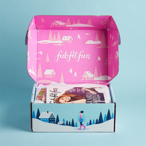 Caja de Cartón Corrugado con Impresión a Todo Color Personalizada, Caja de Regalo con Diseño de Escena Invernal y Logotipo Personalizado - Product Image 1