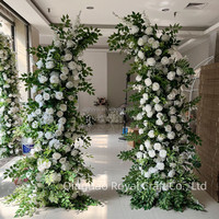 Décoration d'intérieur : Arche de mariage en forme de corne avec fleurs artificielles (roses, pivoines, hortensias) violettes