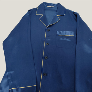 <span class=keywords><strong>Pigiama</strong></span> da <span class=keywords><strong>Uomo</strong></span> in Seta 100% Blu 19mm, Abbigliamento da Notte in Seta per <span class=keywords><strong>Uomo</strong></span> - Product Image 1
