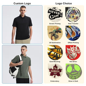 เสื้อเชิ้ตผู้ชายแขนสั้นผ้าโดบี้คุณภาพสูง 100% โพลีเอสเตอร์ สกรีนโลโก้ได้ ระบายอากาศดี แห้งเร็ว สวมใส่สบาย สีพื้น - Product Image 2