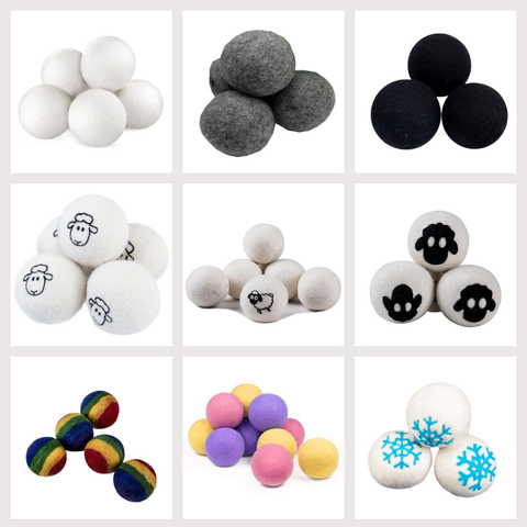 Huasheng XL Custom Logo Sustainable Reusable Softener Ball Laundry Wool Dryer Balls Smell Removing Dehumidification 6-Pack